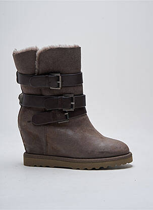 Botine/ghete umplută toc de 4 la 6 cm maro ASH femeie