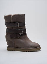 Botine/ghete material neted toc de 4 la 6 cm maro ASH femeie