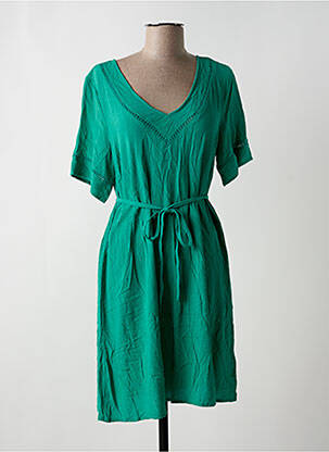 Rochie midi croială fluidă mâneci scurte verde VILA femeie