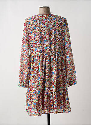 Rochie scurtă croială fluidă mâneci lungi roșu LILIE ROSE femeie