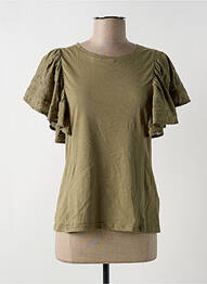 Top țesătură jersey mâneci scurte verde MOLLY BRACKEN femme