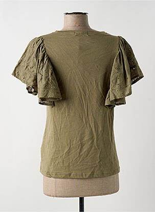 Top elasticitate mâneci scurte verde MOLLY BRACKEN femeie