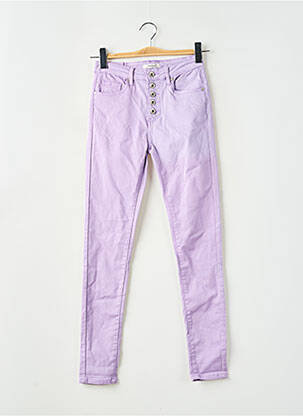 Pantalon slim talie înaltă talie înaltă violet NINA CARTER femeie