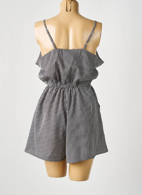 Salopetă scurtă țesătură poplin bretele subțiri negru D femme