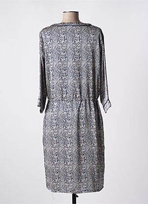 Rochie midi croială fluidă mâneci 3/4 albastru SIGNATURE femeie