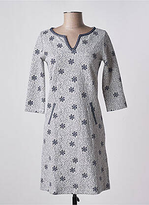 Rochie midi imprimeu floral mâneci 3/4 albastru SIGNE NATURE femeie