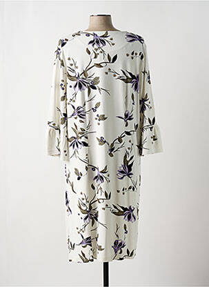 Rochie midi imprimeu floral mâneci 3/4 bej BRANDTEX femeie