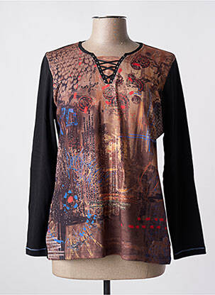 Top elasticitate mâneci lungi negru BAGORAZ femeie