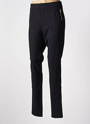 Pantalon slim talie elastică negru SIGNATURE femeie