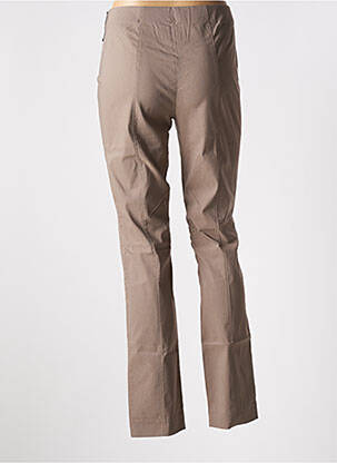 Pantalon slim talie elastică mărime normală bej ADELINA BY SCHEITER femeie