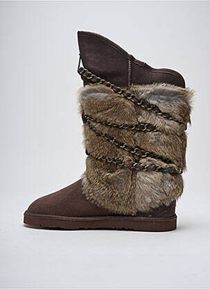 Cizme țesătură satinată toc plat până la 3 cm maro AUSTRALIA LUXE COLLECTIVE femeie