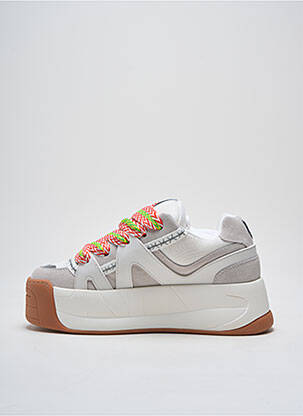 Adidași nubuc toc de 4 la 6 cm bej NAKED WOLFE femeie