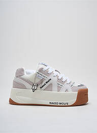 Adidași nubuc toc de 4 la 6 cm bej NAKED WOLFE femme