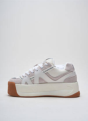 Adidași nubuc toc de 4 la 6 cm bej NAKED WOLFE femeie