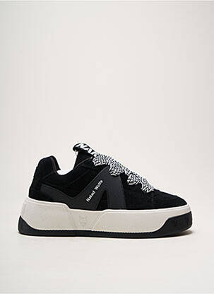 Adidași nubuc toc de 4 la 6 cm negru NAKED WOLFE femeie