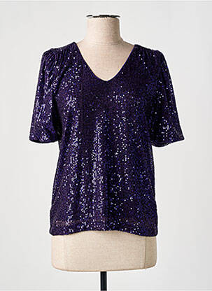 Top mâneci scurte mâneci scurte violet ICHI femeie