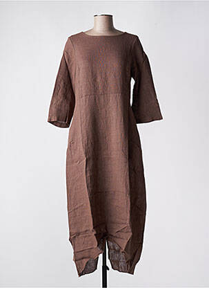 Rochie lungă maro BLANC BOHEME femeie