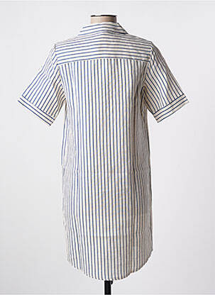 Rochie scurtă mâneci scurte mâneci scurte albastru BLANC BOHEME femeie