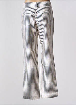 Pantalon drept țesătură crep mărime normală albastru BLANC BOHEME femeie