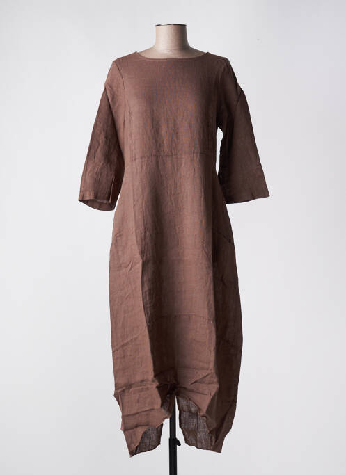 Rochie lungă maro BLANC BOHEME femeie