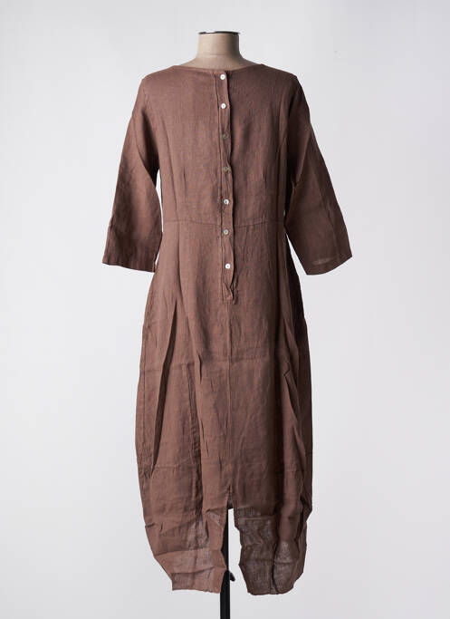 Rochie lungă maro BLANC BOHEME femeie