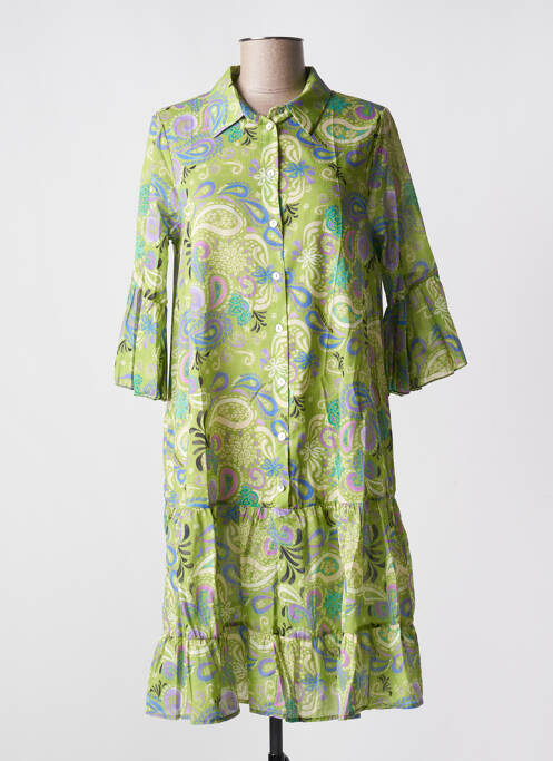 Rochie midi verde BLANC BOHEME femeie