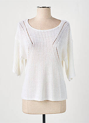 Pulover alb MARBLE femeie