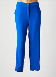 Pantalon drept țesătură crep talie înaltă albastru TINTA STYLE femme