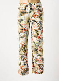 Pantalon drept țesătură crep talie înaltă bej CHRISTINE LAURE femme
