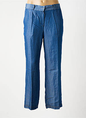 Pantalon drept talie cu cleme talie înaltă albastru TINTA STYLE femeie