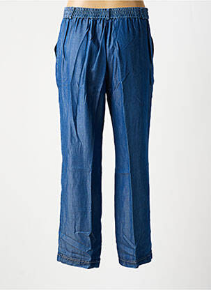 Pantalon drept talie cu cleme talie înaltă albastru TINTA STYLE femeie