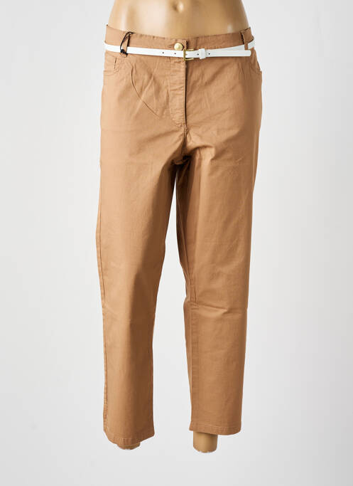 Pantalon trei sferturi țesătură poplin mărime normală maro BETTY BARCLAY femme