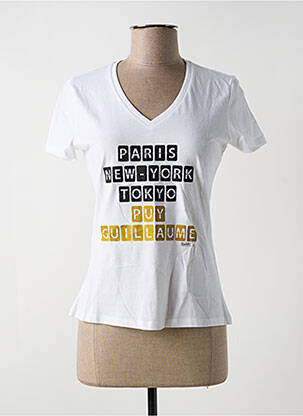 Tricou croială dreaptă mâneci scurte alb KAPITALES femeie