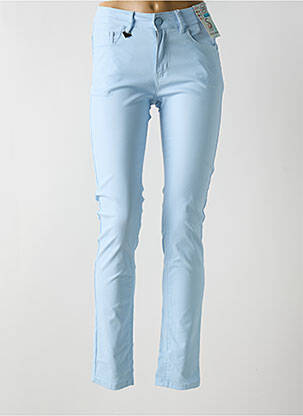 Pantalon slim țesătură poplin mărime normală albastru S.QUISE femeie