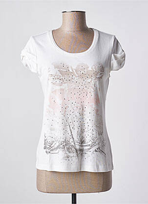 Top alb MARBLE femeie