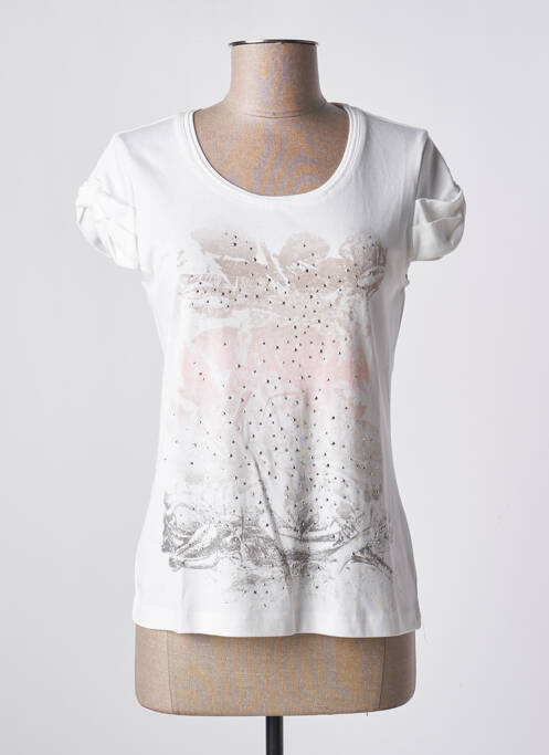 Top alb MARBLE femeie