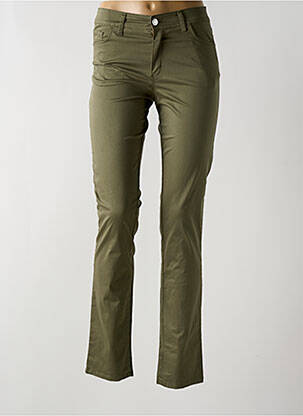 Pantalon slim țesătură poplin mărime normală verde COWEST femeie