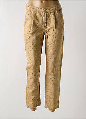 Pantalon 7/8 talie cu cleme mărime normală bej BELLEROSE femeie