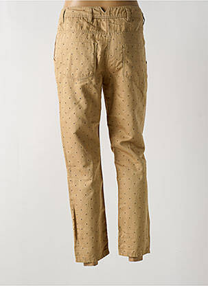 Pantalon 7/8 talie cu cleme mărime normală bej BELLEROSE femeie