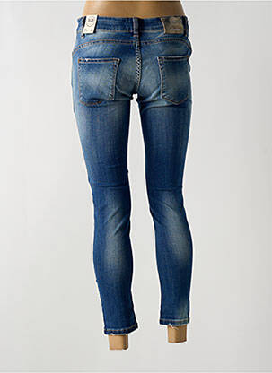 Blugi skinny efect uzat decolorat talie joasă albastru BSB femeie