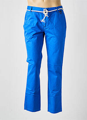 Pantalon chino țesătură poplin talie joasă albastru ELEVEN PARIS bărbat