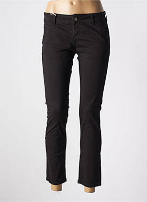 Pantalon chino țesătură poplin mărime normală negru DONOVAN femeie