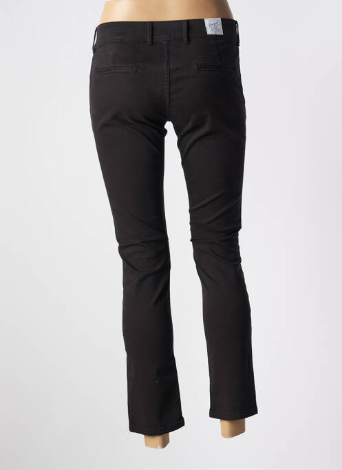 Pantalon chino țesătură poplin mărime normală negru DONOVAN femme