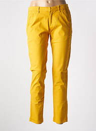 Pantalon chino țesătură poplin mărime normală galben REIKO femeie