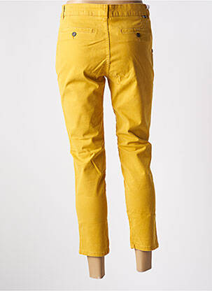 Pantalon chino țesătură poplin mărime normală galben REIKO femeie