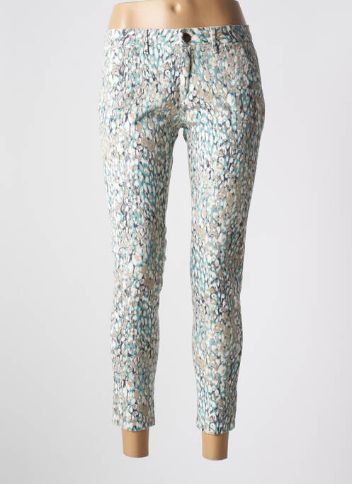 Pantalon chino închidere cu fermoar sub clapetă cu nasturi mărime normală albastru REIKO femme