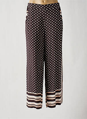 Pantalon larg maro BISCOTE femeie