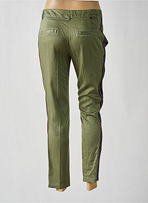 Pantalon chino broderie galoni laterali talie joasă verde REIKO femeie