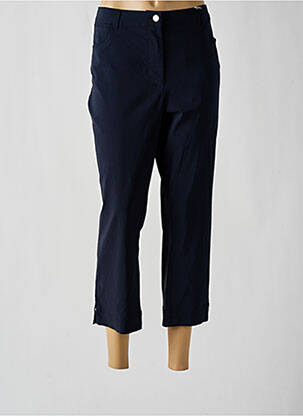 Pantalon trei sferturi croială dreaptă talie înaltă albastru DIANE LAURY femme