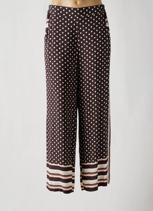 Pantalon larg maro BISCOTE femeie